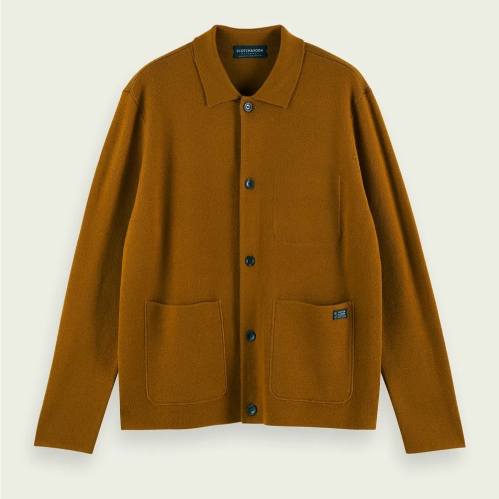 Scotch & Soda Merino Wool Blend Heavy Knit Button Down Cardigan Shirt Jacket